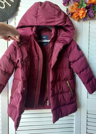 Куртка пуховик бордового кольору на дівчинку 4-5років 110см4 фото