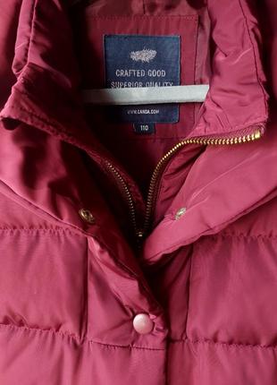 Куртка пуховик бордового кольору на дівчинку 4-5років 110см7 фото