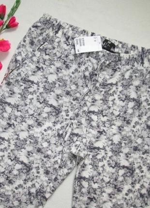 Шикарні літні стрейчеві штани в квітковий принт висока посадка h&m.2 фото