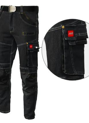 Джинсовые брюки jeans stretch black польша l-3xl