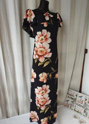 Фирменное стильное качественное платье макси цветочный принт4 фото