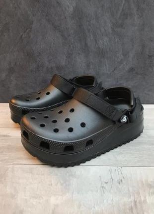 Крокс класік хайкер клог платформа чорні crocs classic hiker clog black/black