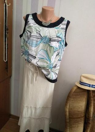 Льон, віскоза💕,шикарний майка, блуза, на спині ґудзички, великий розмір, стиль бохо5 фото