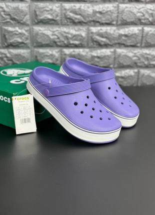 Женские шлепанцы crocs фиолетовые тапочки крокс