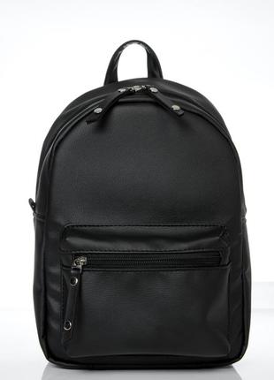 Женский черный вместительный рюкзак для учебы5 фото