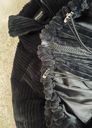 Куртка зимняя пуффер пуфер велюровая черная био пух короткая3 фото