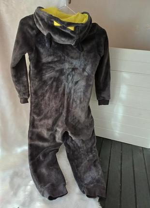 Теплый махровый кигуруми пижама комбинезон слип бэтмен 7-8 лет2 фото