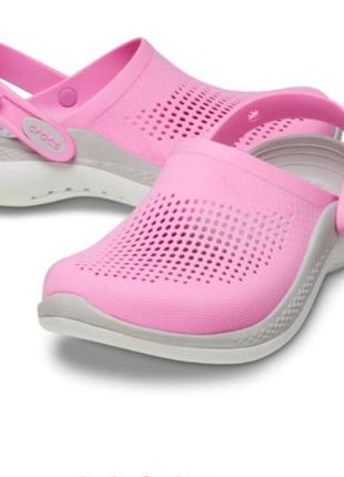 Кроксы розовые crocs literide 360 clog taffy pink сабо крокс резиновые шлепки 38 босоножки сандалии