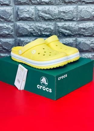 Женские шлепанцы crocs жёлтые тапочки крокс