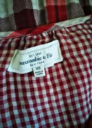 119.комфортная хлопковая блузка в клетку культового американского бренда abercrombie &amp; fitch3 фото