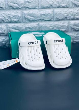 Женские шлепанцы crocs белые тапочки крокс