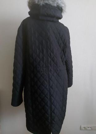 Женское стеганное пальто с капюшоном,размер 50.4 фото