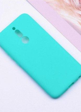 Чехол soft touch для xiaomi redmi 8a силикон бампер мятно-голубой