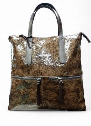 Сумка-рюкзак жіноча з натуральної шкіри karya туреччина1 фото
