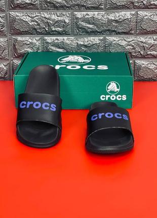 Женские шлепанцы crocs чёрные тапочки крокс