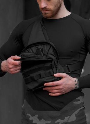 Тактический мессенджер | тактическая сумка на грудь | мужские сумки через плечо | сумка tr-105 кобура7 фото