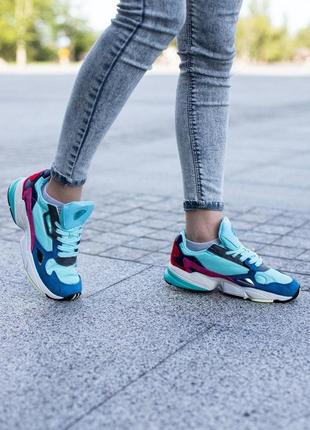 Кроссовки женские adidas falcon, голубые (адидас фалькон, адидасы, кросівки)3 фото