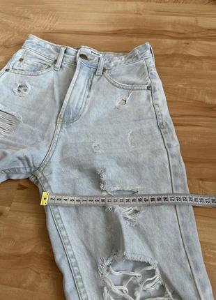 Джинси stradivarius білі рвані джинси з дірками4 фото