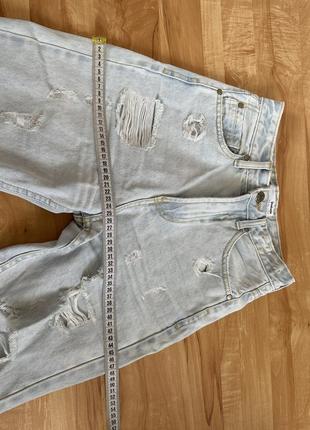 Джинси stradivarius білі рвані джинси з дірками3 фото
