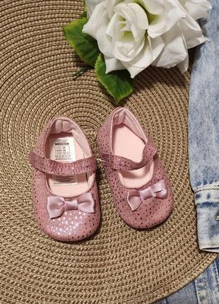 Дитяче взуття рожеві туфлі з бантом для малюків тропіки з текстилю
