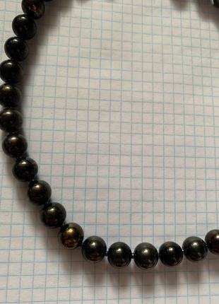 Вінтажне ожерельє-чокер з гальванізованого художнього скла з застібкою-брошкою5 фото