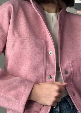 3 цвета! кашемировый бомбер, куртка, укороченная куртка на кнопках, легкая, розовая, бежевая, черная, теплая8 фото