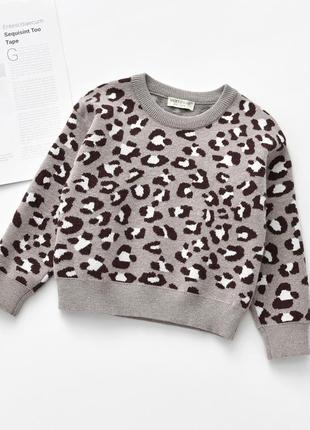Леопардовый свитер на девочку