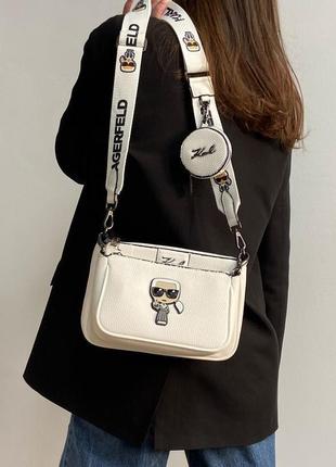 Сумка karl lagerfeld pochette white1 фото