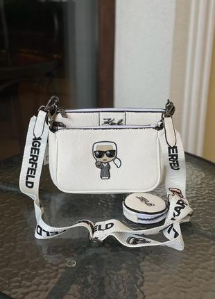 Сумка karl lagerfeld pochette white5 фото