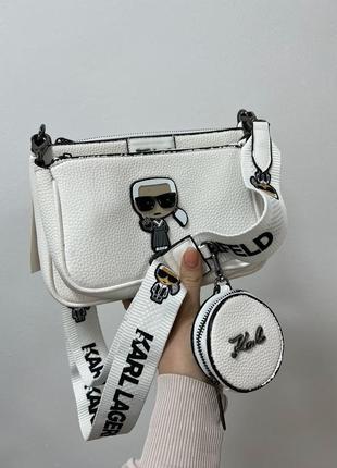 Сумка karl lagerfeld pochette white6 фото