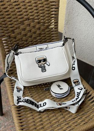 Сумка karl lagerfeld pochette white7 фото