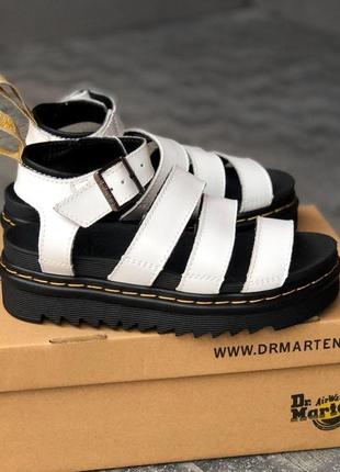 Сандали женские dr. martens, белые (др. мартинс, доктор, мартинсы, босоножки, сандалі)7 фото