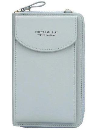 Кошелек-клатч из эко-кожи baellerry forever n8591, практичный маленький женский кошелек. цвет: серый3 фото