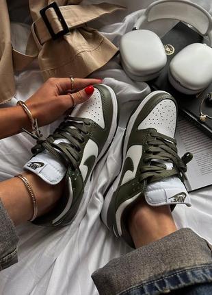 Nike dunk medium olive кроссовки кеды