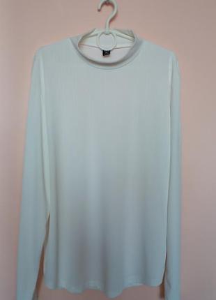 Біло-молочний гольф в рубчик, базовий білий гольфик, молочний гольф батал 54-56 р.