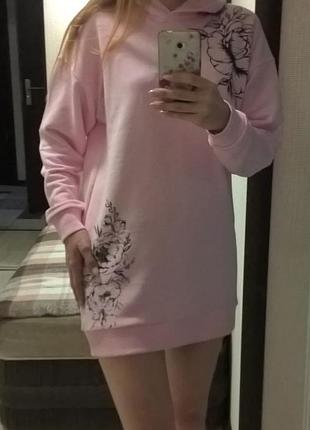 Круте видовжене худі з принтом 7