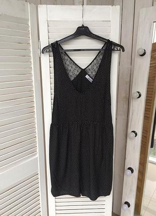 Стильний ромпер в горошок з мереживом pull&bear