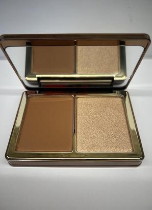 Палетка хайлайтер + бронзер natasha denona alloy cheek duo bronze &amp; glow palette 20g.1 фото