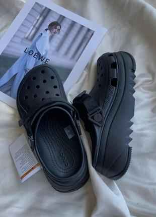 Крокс классик хайкер клог платформа черные crocs hiker xscape clog black