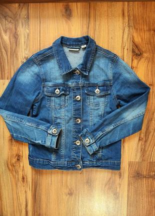 Джинсовая курточка джинсовка на девочку 9-10 лет1 фото