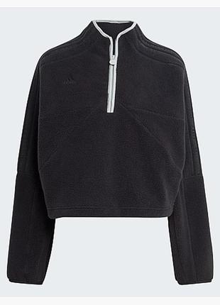 Анорак, кофта спортивная флисовая adidas tiro half-zip fleece black ia30425 фото