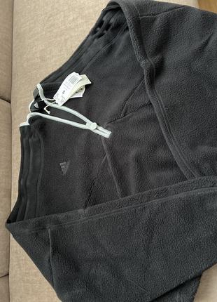 Анорак, кофта спортивная флисовая adidas tiro half-zip fleece black ia30428 фото