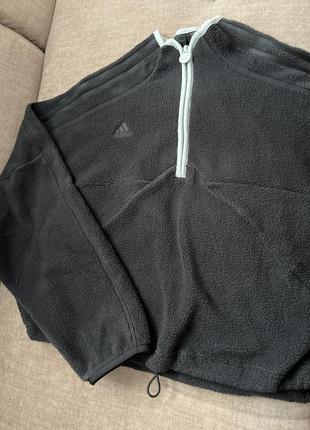 Анорак, кофта спортивная флисовая adidas tiro half-zip fleece black ia304210 фото
