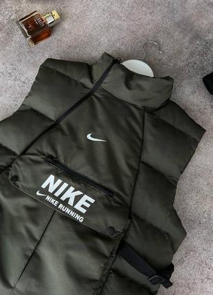 Жилетка nike жилет хакі чоловічий / жіночий безрукавка найк3 фото