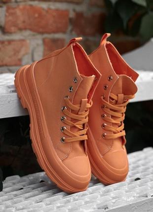 Женские стильные кеды 36-39 р no brand, orange, art 015