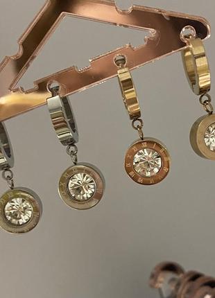 Стильні сережки медична сталь та медичне золото біжутерія  аксесуари2 фото