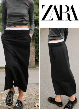 Меди юбки с двойным поясом zara xs, m