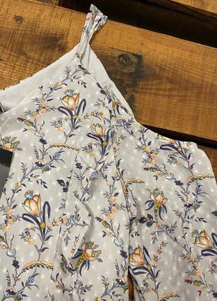 Женская блуза с оборками в горох и цветочный принт new look (нью лук хлрр новая оригинал разноцветная)7 фото
