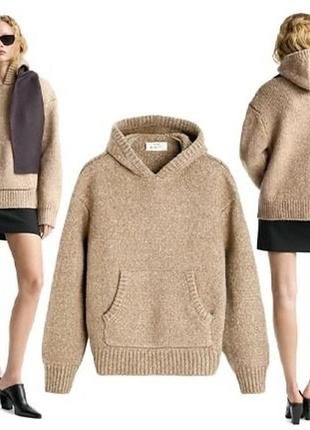 Вязаное худи с капюшоном zara