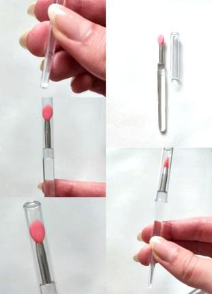 Laneige прозрачная косточка бальзам для губ длинная силиконовая кисточка маска розовая макияж мейк ап аппликатор1 фото